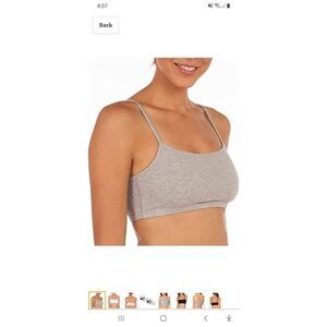 New Size 40 Fruit of the Loom Grey Sports Bra Crop Top Athletic Casual b…